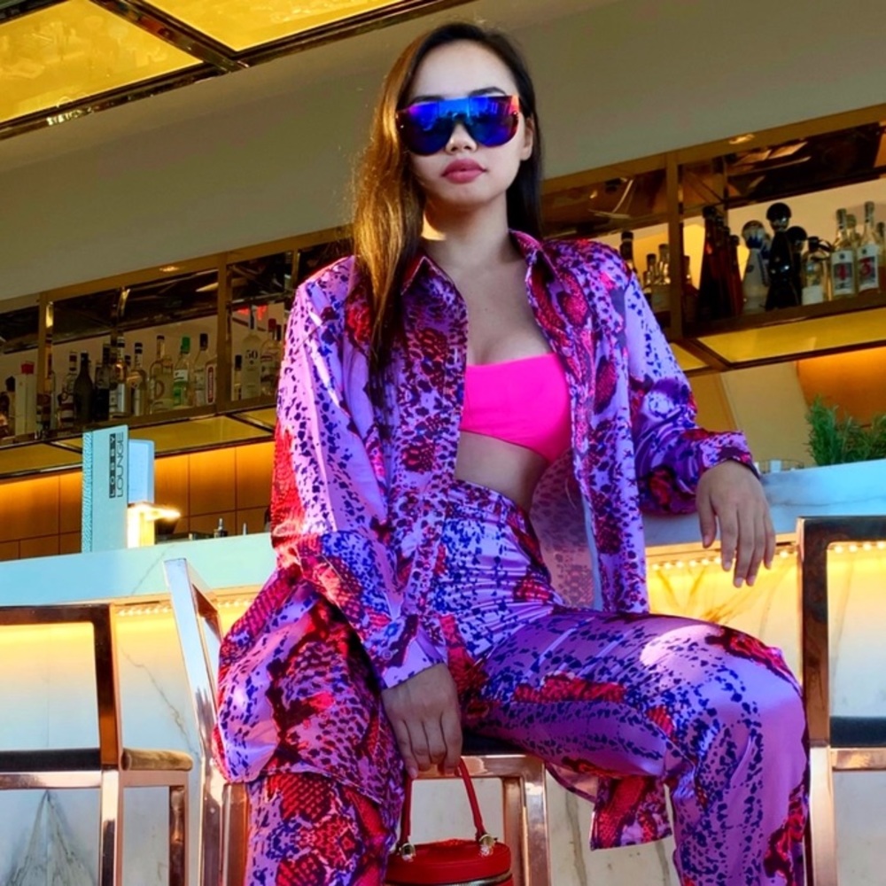 Elsie And Fred snake print oversized shirt